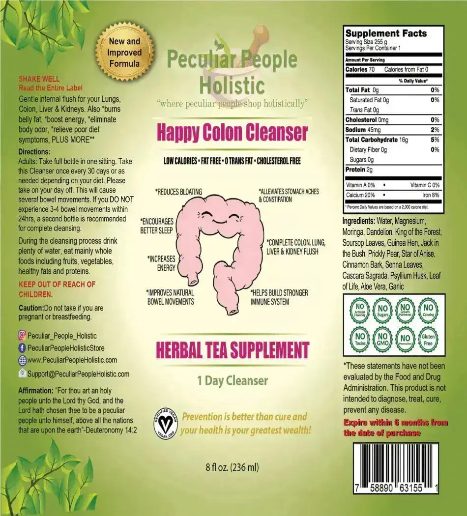 1 Day (Happy Colon) Cleanser 4x Detox Bundle. My Store