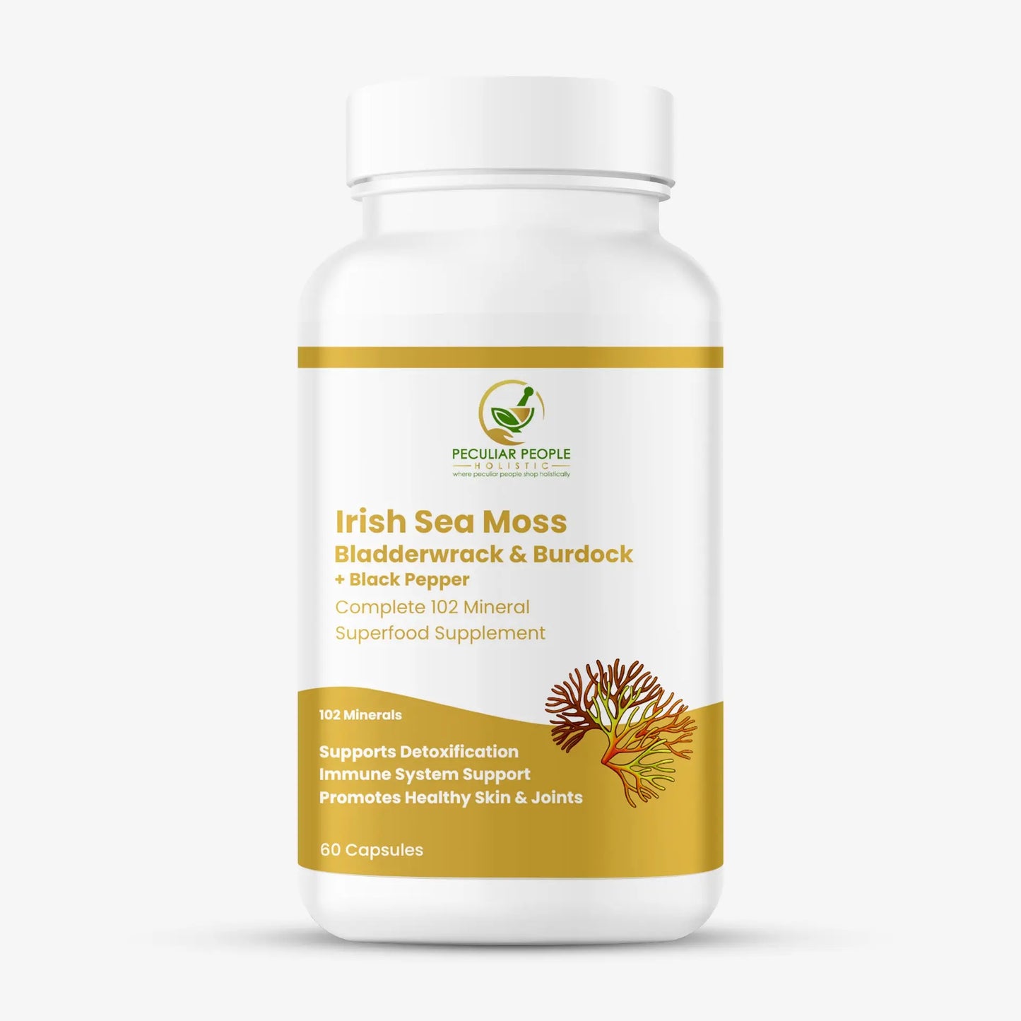 Irish Sea Moss, Bladderwrack & Burdock Root Capsules Peculiar-People-Holistic
